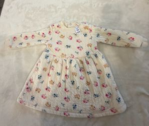 Carter’s Quilted Floral Long Sleeved Infant/Baby Girl Dress - 12 Mo