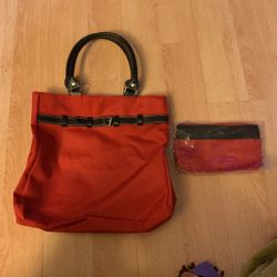Red Handbag with small Purse for Credit Card or Coins $12.00