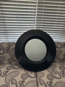 Round Wall Mirror with Black Frame