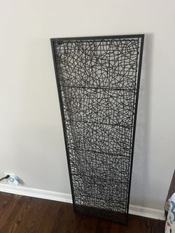 GUSUWOD Metal and Rattan Wall Decor, 17" W x 54" H, Dark Bronze