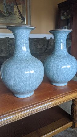 Two Vintage 19" beautiful tall vase