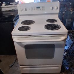 GE White Electric Range (Stove/Oven) - Can deliver