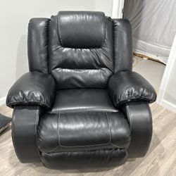 Leather Recliner Black