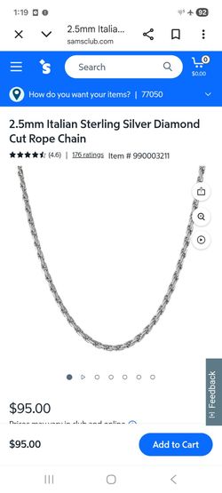 New diamond cut sterling 925 18" necklace chain