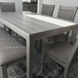 New Light Grey 6pcs Dining Set