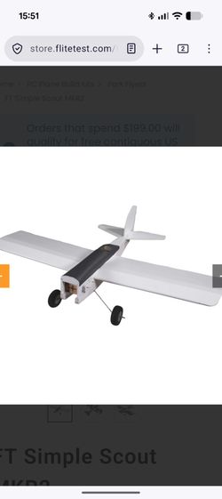 Flite Test Simple Scout MKR2 foam core RC airplane