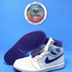 W Jordan 1 Retro High  (Court Purple)