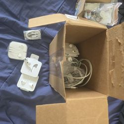 Box Of Apple Headphone And Cords