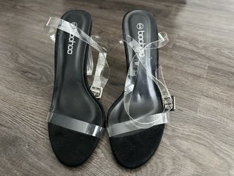BooHoo Clear Block Barely There Heels
