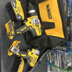Dewalt 20v Cordless Brushless Hammer Drill Driver Kit With 2 Batteries & Charger (4ah & 2ah)