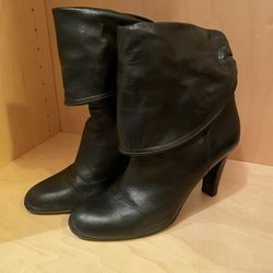 Coach Leather Side Zip Mid-Calf Heeled Boots Size 7B A7264 Ninah D 08 Made Italy