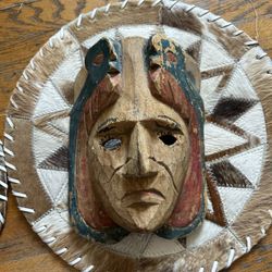 Solid Wood Aztec Or Mayan  Mask  