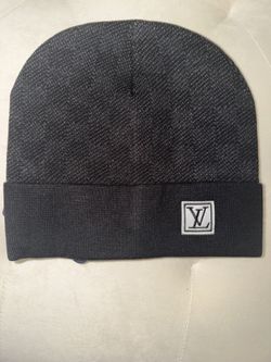 Luxury wool knit  beanie hat with logo patch, one size fits all