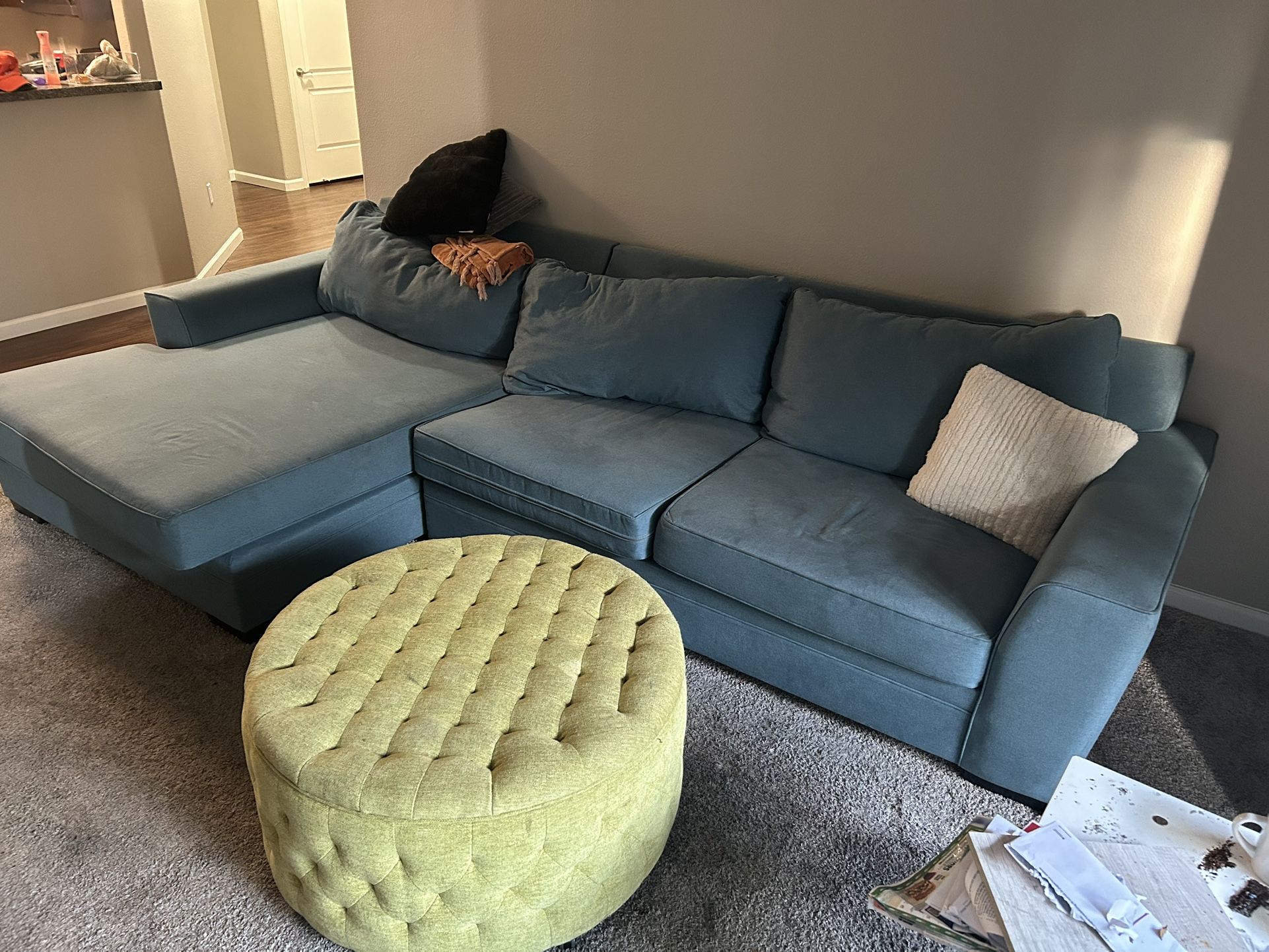 Sectional couch with the leg rest