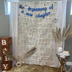 Book Pages Photo Backdrop