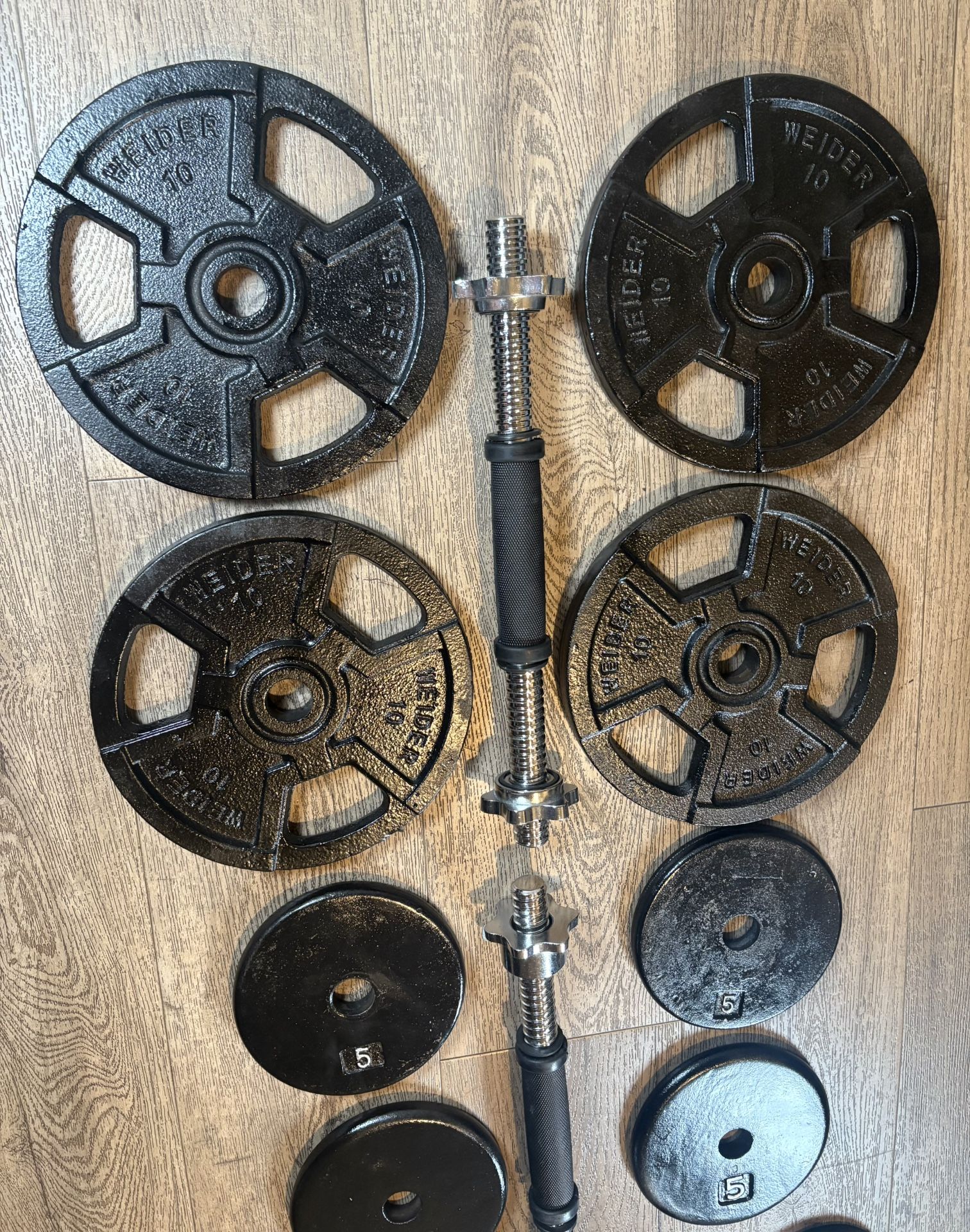 Standard Adjustable Dumbbells Cast Iron Plates.  Total : 80 lbs
