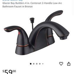 Glacier Bay Builders 4 in. Centerset 2-Handle Low-Arc Bathroom Faucet in Bronze