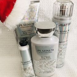 New! BATH & BODY WORKS✨🪩PLATINUM 🪩✨4pc Gift Set    