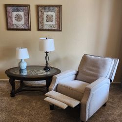 Recliner, Lamps, Wall Art