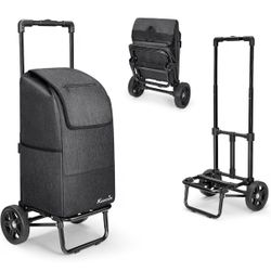 2-in-1 Foldable Shopping Cart with Wheels – 330 lb Capacity