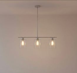 Brush nickle chandalier with clear glass
