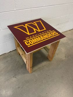 WASHINGTON COMMANDERS RUSTIC RECLAIMED WOOD SIDE TABLES  ( 1 FOR $95 OR 2 FOR $180 )