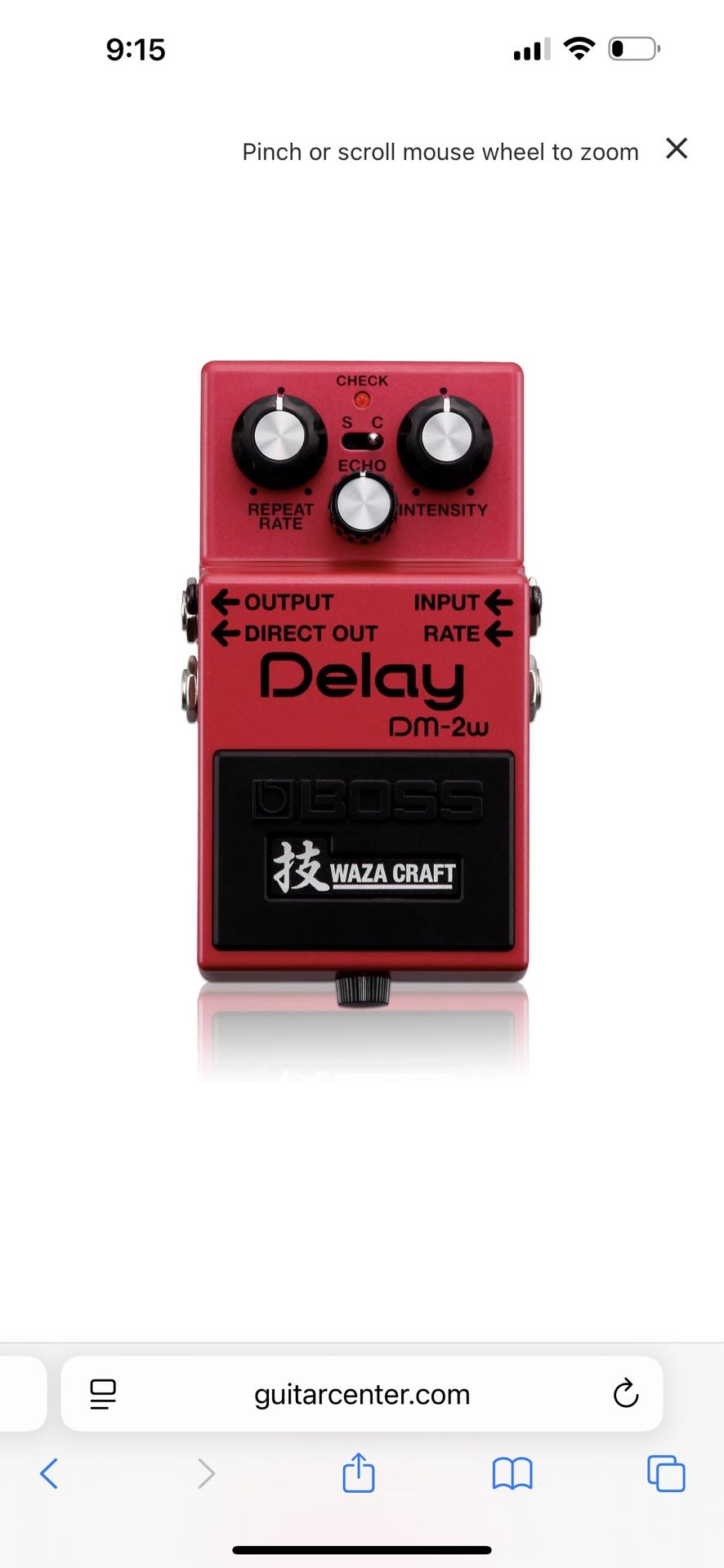 BOSS DM-2W Delay Waza Craft Guitar Effects Pedal