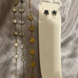 New / 3 Bracelets + Free Earrings As Gift 