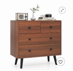 Walnut 4 Drawer Dresser