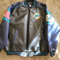 Miami Dolphins Leather Jacket
