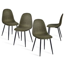 Open Box Homy Casa CHARLTON FABRIC LIME GREEN Dining Chair "17.32 x 20.87 x 33.86 in" Modern Seating for Kitchen & Dining Room