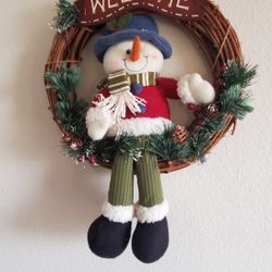 Welcome Snowmen Wreath 