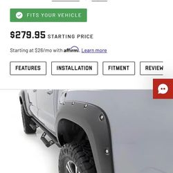 Rough Country Fender Flares Toyota Tacoma 