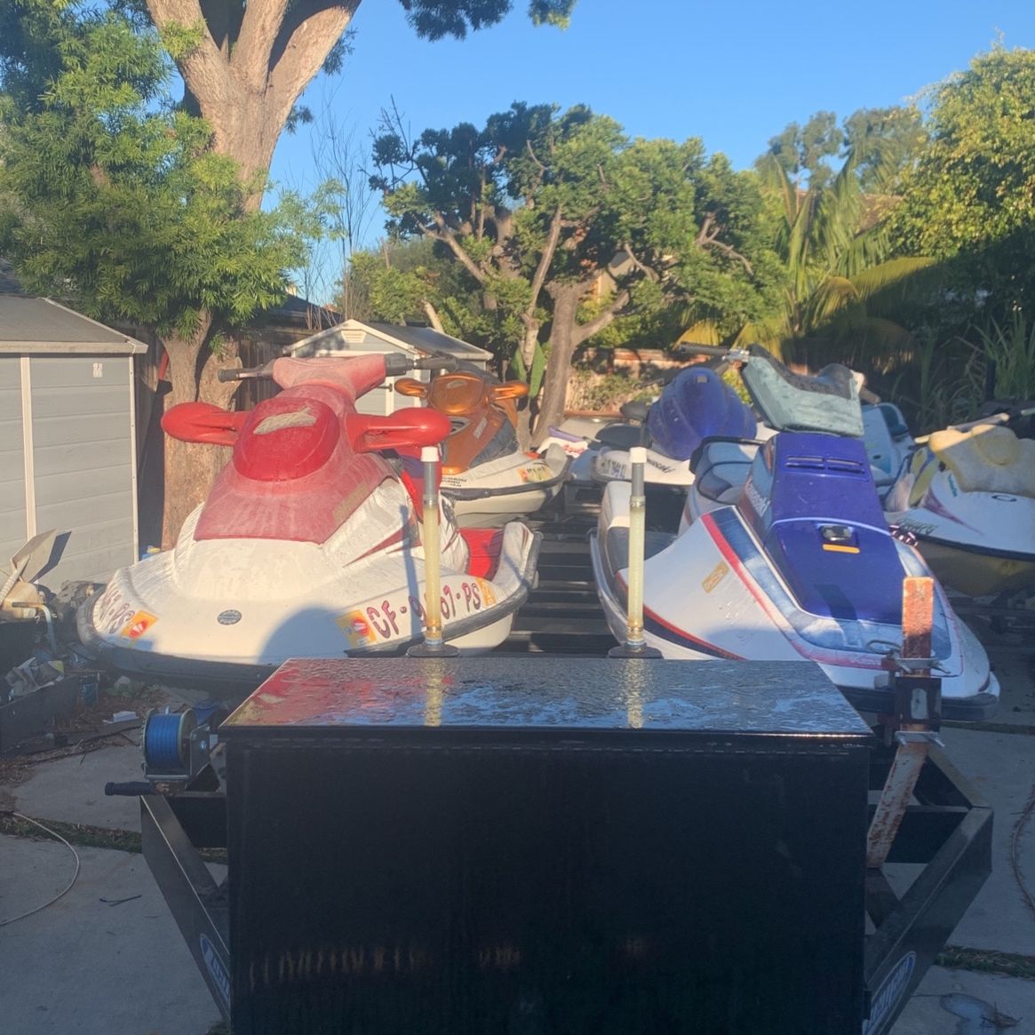 3 Jetskis And Trailer