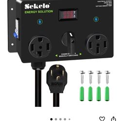 Interruptor de carga manual EV para secadora y EV, NEMA 14-30P a 14-30R y 14-50R, 240V, 25A divisor de potencia, con un interruptor de interruptor de 