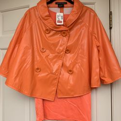 NWT rain jacket orange, size L
