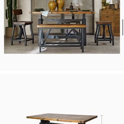 Industrial Style Dining Table Set 