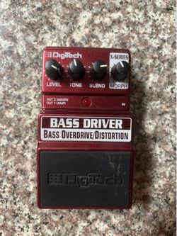 DigiTech X-Series Bass Driver overdrive/distortion pedal in burgundy.