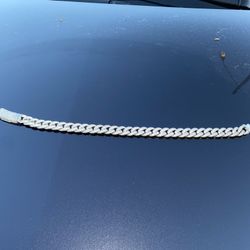 Silver moisanite cuban link chain