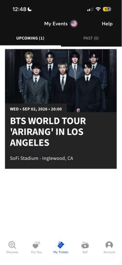 BTS WORLD TOUR ‘ARIRANG’ ticket
