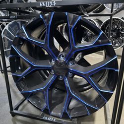 24" SNOW FLAKES BLUE MILLED 📦🔥