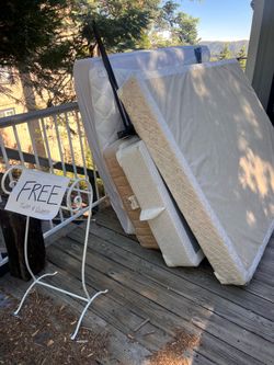 Twin bed with box springs & frame