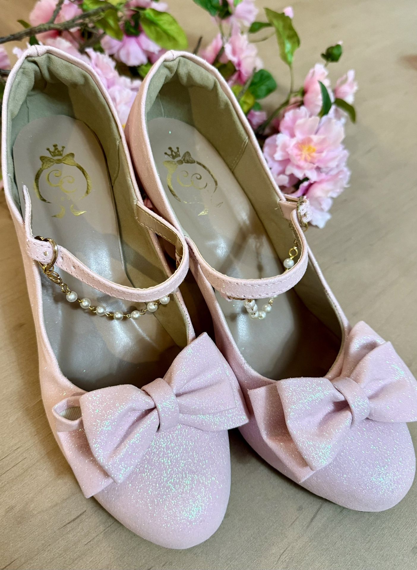 Never Worn Pink Glitter Pearl Heels Cotton Candy Feet