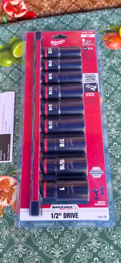 Milwaukee
SHOCKWAVE Impact Duty 1/2 in. Drive SAE Deep Well Impact Socket Set (9-Piece)