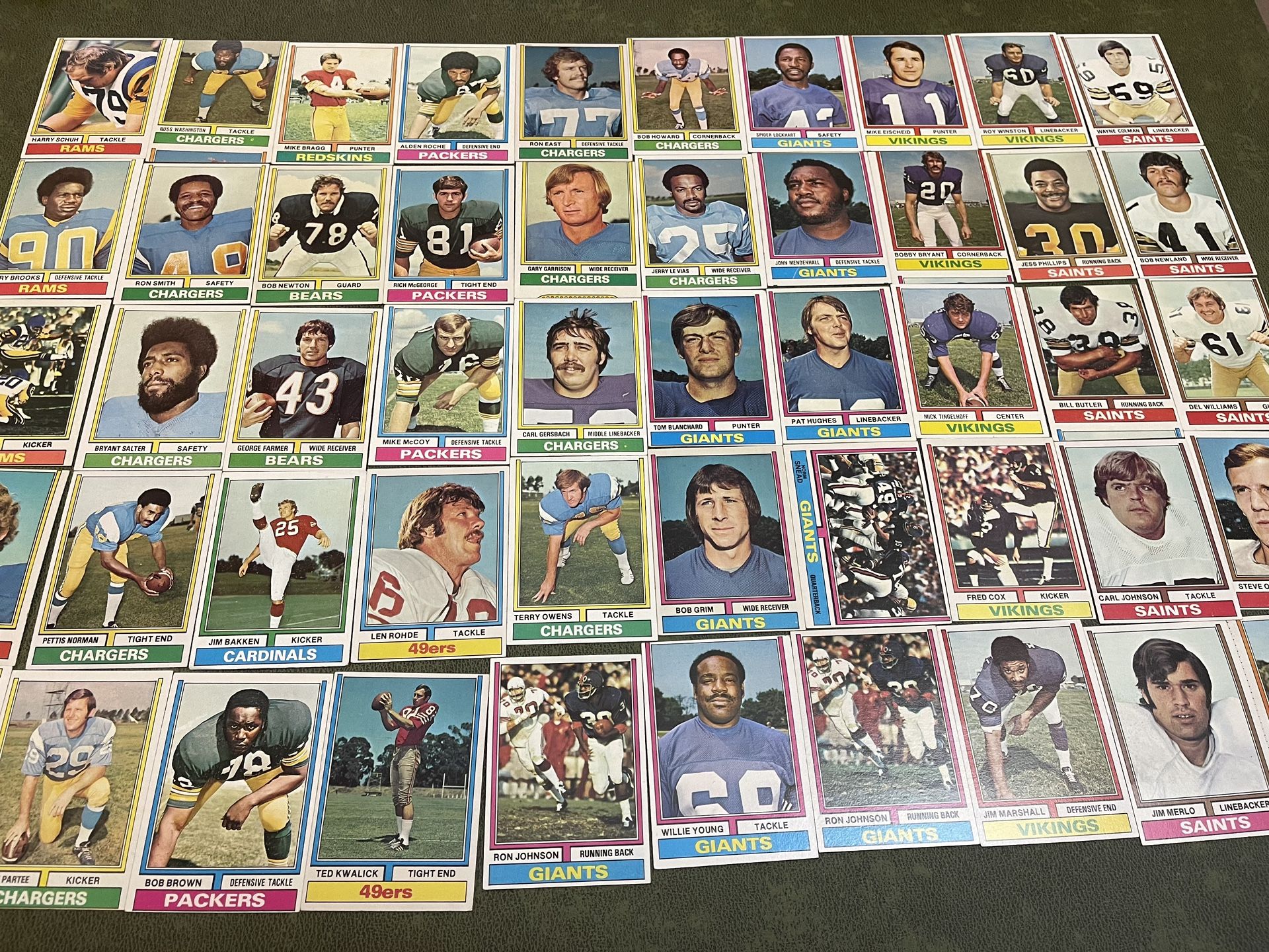 Lot of 50 1973 topps football cards #7