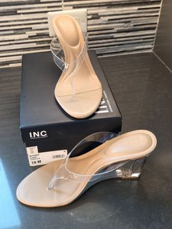 NEW in BOX Women's Clear INC Thong Wedge Size 10 Shoes