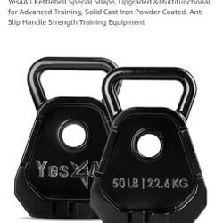 Yes 4 All 50 Lb Kettle Bell Olympic Set.
