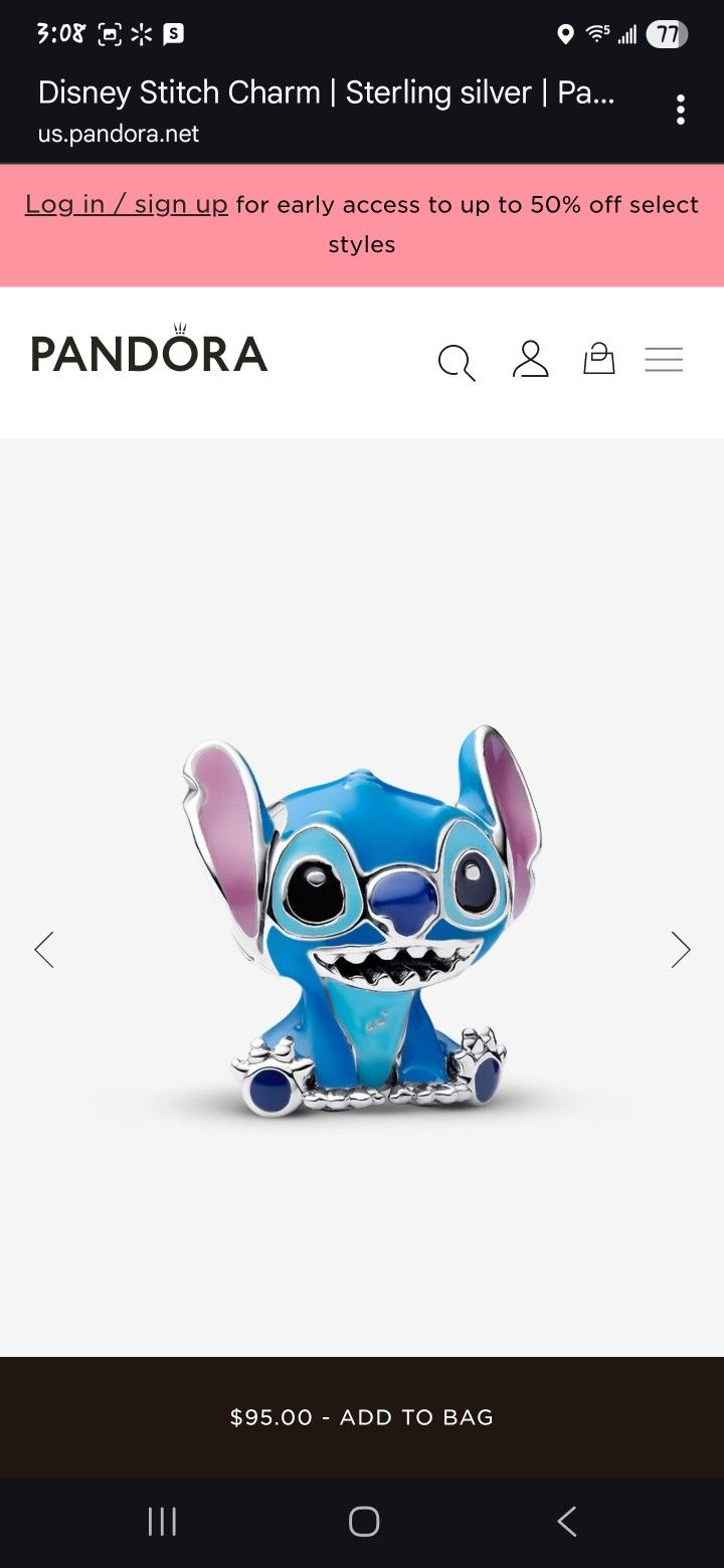 Pandora Disney Stitch Charm