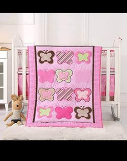 Pink Girl Crib Bedding set/“new”