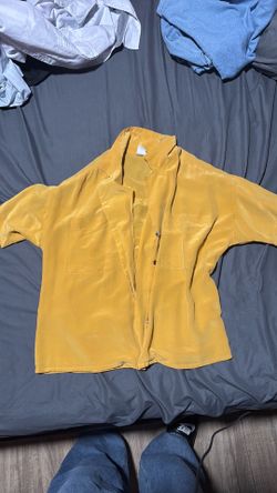 Yellow button up Shirt Medium